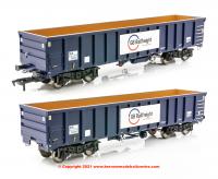 4F-025-016 Dapol MJA Bogie Ballast Wagon number 502051 - 502052 in GBRf livery